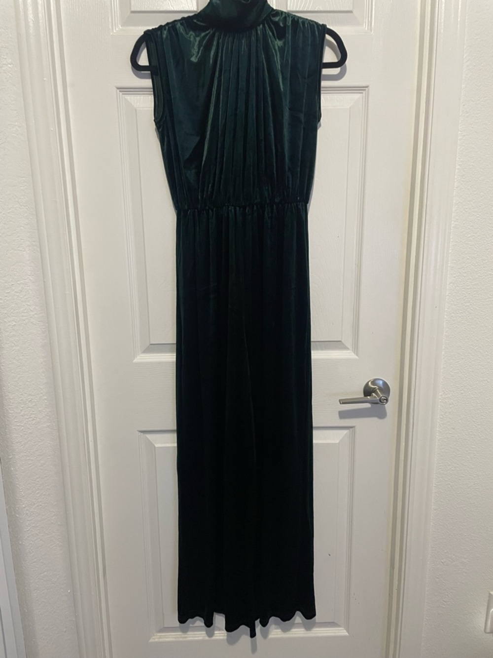 Cider Deep Emerald Velvet Jumpsuit